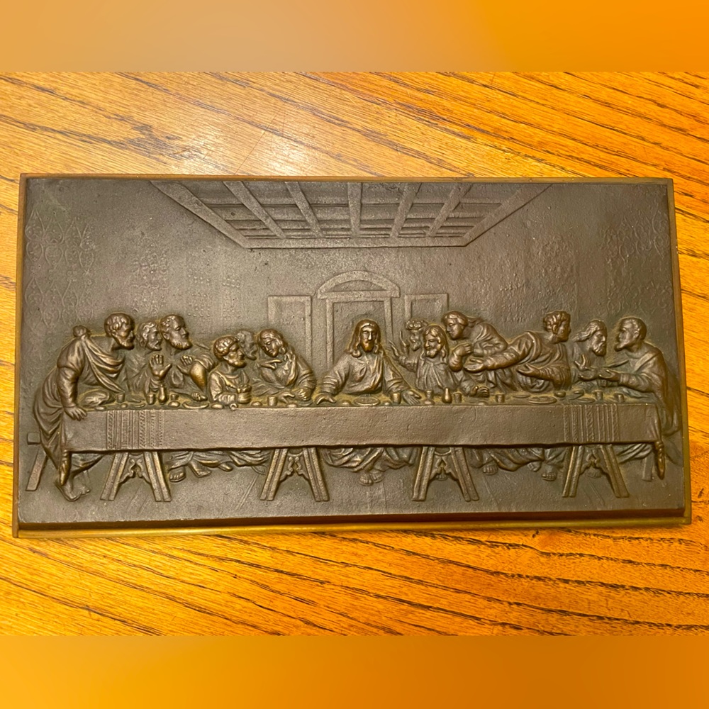 Last Supper Brass - heavy Vintage(Imperial Brass MFG Co Chicago USA) 4-Tabletop